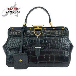 GUCCI black crocodile leather handbag tote bag